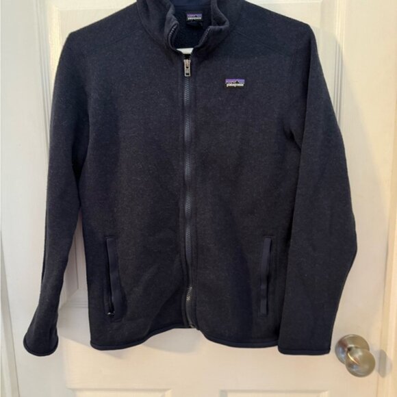 Patagonia Ladies Dark Blue Better Sweater zip up jacket XL two pockets inside - Picture 1 of 7